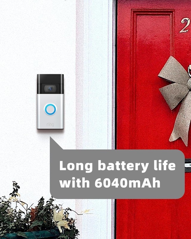 2-Pack 6040mAh Rechargeable Ring Battery & Charger Station for Secure Monitoring gallery