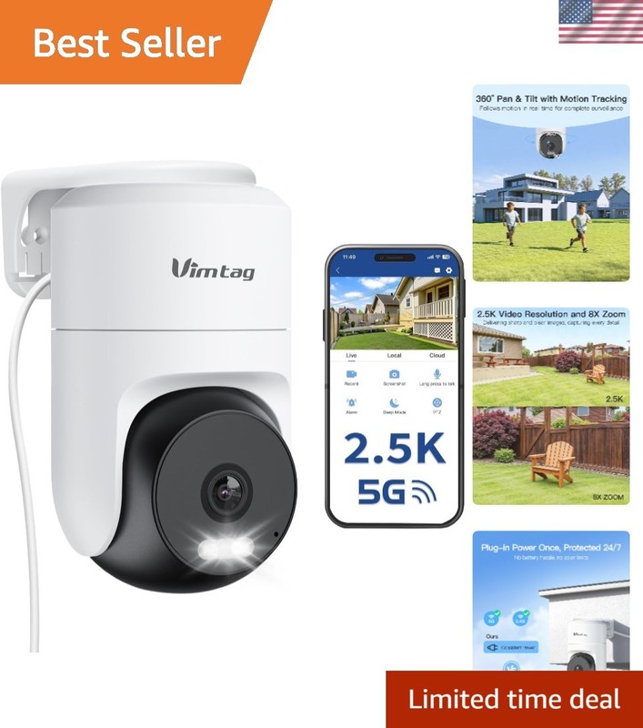 2.5K 4MP WiFi Security Camera with 2-Way Audio & AI Detection – Rated