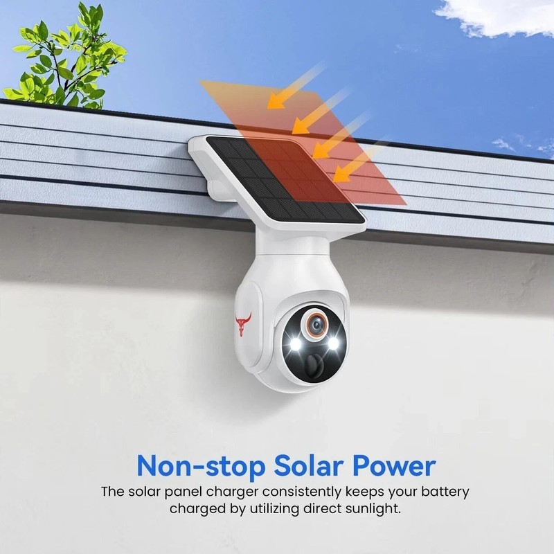 Solar Panel Powered Security Camera 1080p WiFi Camera with Night Vision Motion gallery