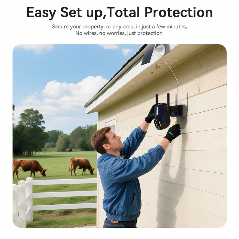 WESECUU 4G LTE Cellular Solar Security Camera Wireless Outdoor, No WiFi-FGQA gallery