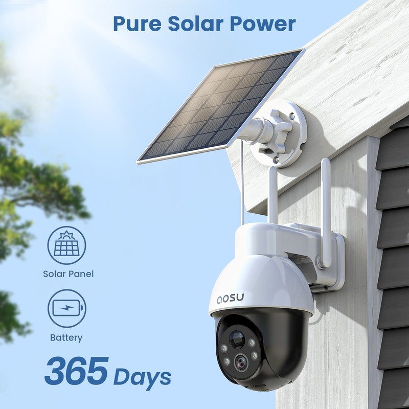AOSU Solar Camera Security Wireless Outdoor WiFi 3K Camera Compatible with Alexa gallery