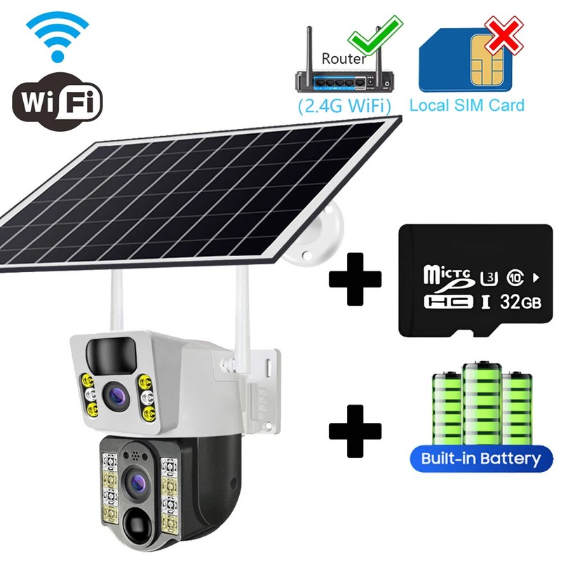 Outdoor 8MP Night Vsion Smart Home Security Protection CCTV Wifi Solar Cameras