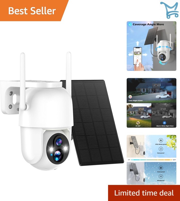 Wireless Outdoor Security Camera 2K 3MP Waterproof Night Vision WiFi