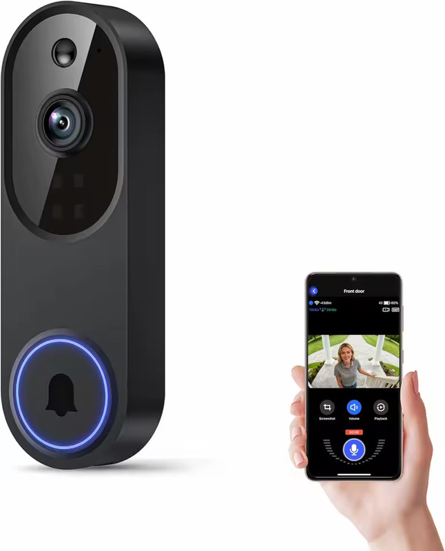 Wireless Wi-Fi Video Doorbell Camera with Two-Way Audio, AI Motion Detection, Ni gallery