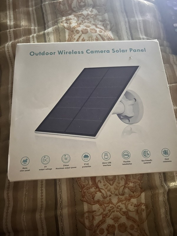 Solar Panel Compatible w/ Wireless Outdoor Security Camera,6ft Charging Cable