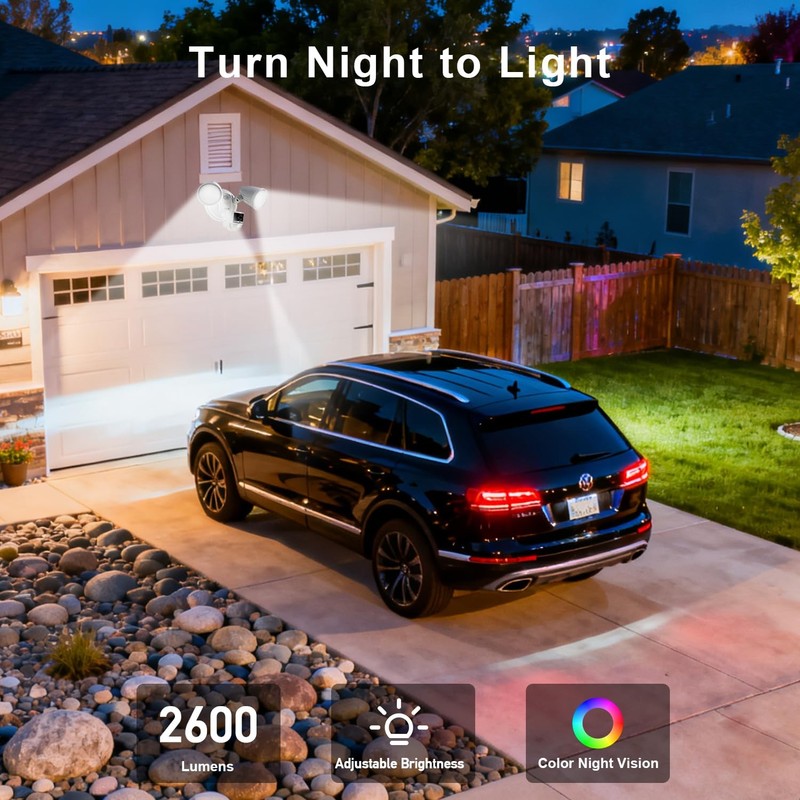 4K Floodlight Security Camera,Security Camera Outdoor with a 32GB Micro SD Ca... gallery