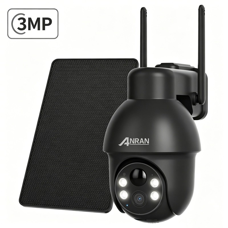 Solar Battery Security Cameras Wireless Outdoor 3MP 360° View Night Vision IP65