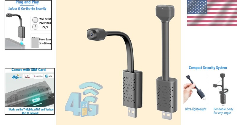 2K Mini 4G LTE Security Camera - No WiFi Needed, Night Vision & Motion Detection gallery