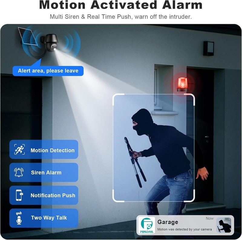4G LTE Solar Security Camera - Wireless, 24/7 HD Recording, AI Motion Detection gallery