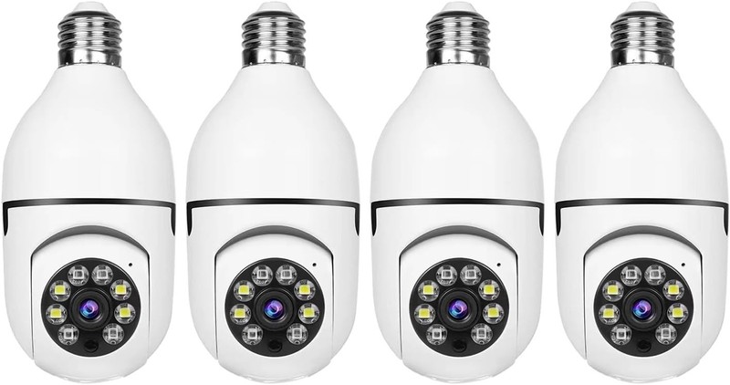 2K HD Outdoor Light Bulb Security Camera - Wireless, Color Night Vision, 4-Pack gallery