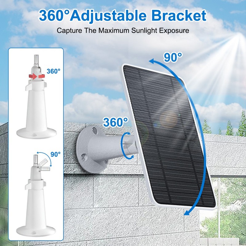 10W Waterproof 5V USB C Micro USB Wireless Security Camera Solar Panel Charger gallery