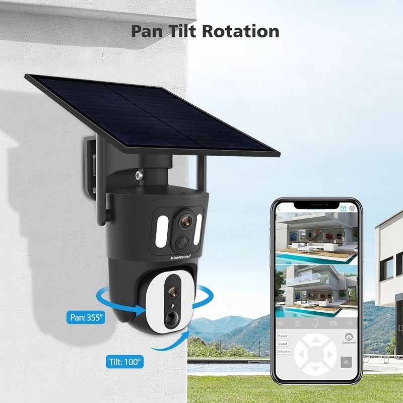 8MP Dual Lens Solar Battery Outdoor Wireless Security Camera 4G LTE Cellular gallery