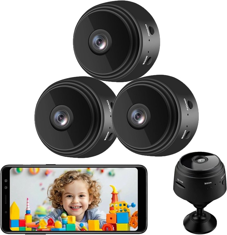 Compact 3-Pack WiFi Security Cameras, 1080P HD with Night Vision for Home Safety gallery