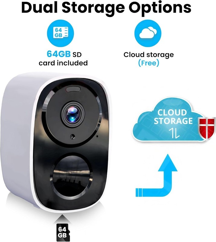 2026 Upgraded 2K Wireless Security Camera with 64G SD Card, Free Cloud Storag... gallery
