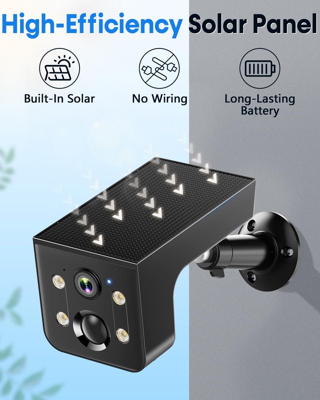 Wireless Solar Outdoor: 2K HD Solar Powered WiFi with AI Motion Detection & C... gallery