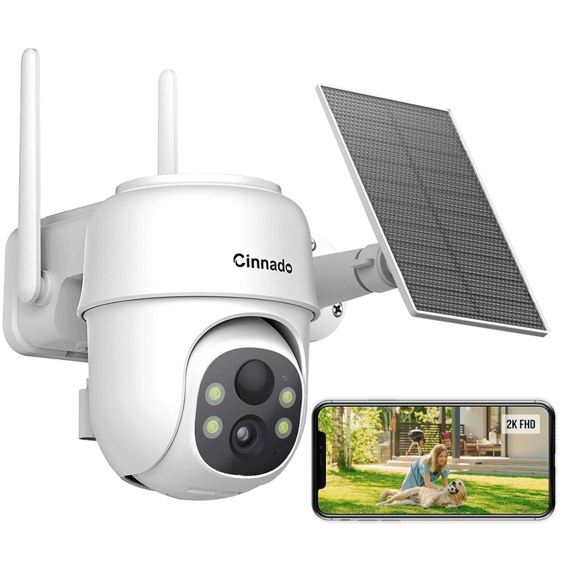 Wireless 360°PTZ Solar Security Camera Outdoor WiFi Human Detection 2-Way Audio