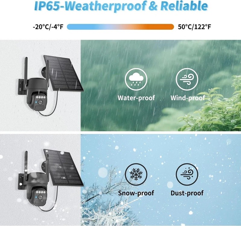 Camara De Seguridad Solar HD Wifi Inalambrica Con Vision Nocturna Para Exterior gallery