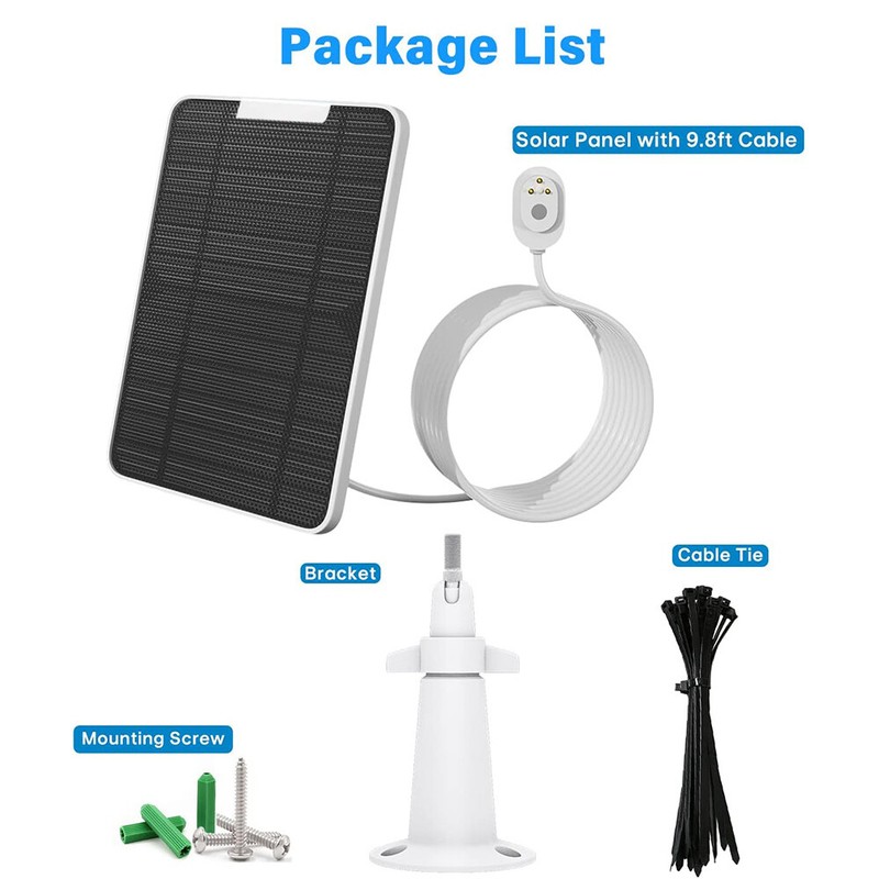 Solar Panel for Arlo Pro 4/Pro 3/Ultra/Ultra 2 Floodlight Camera w/ 9.8ft Cable gallery