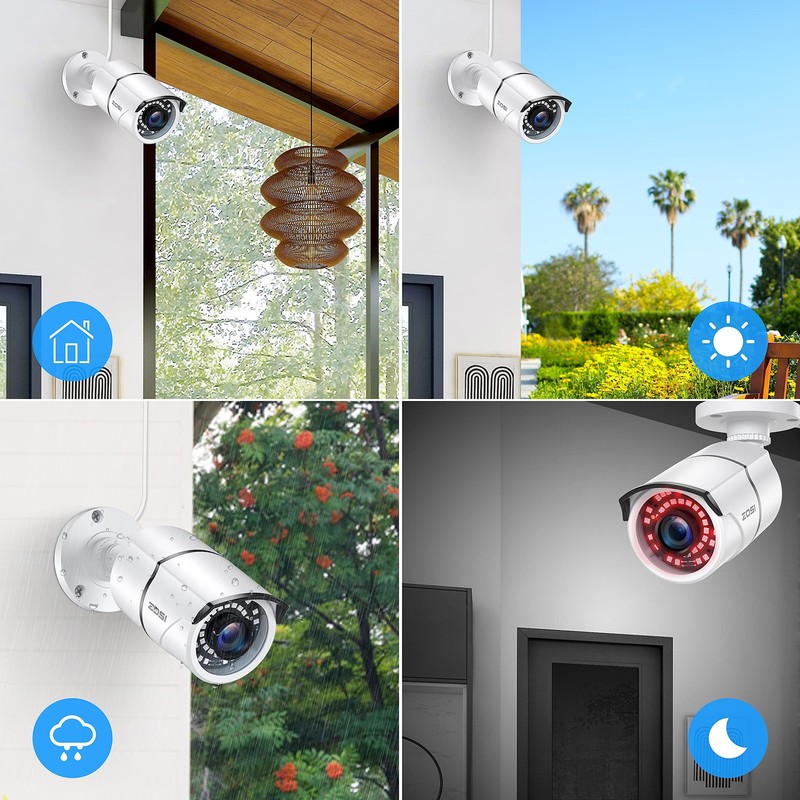 4 Pack 2MP 1080p HD-TVI Home Security Camera Outdoor Indoor 1920TVL, 36PCS LE... gallery