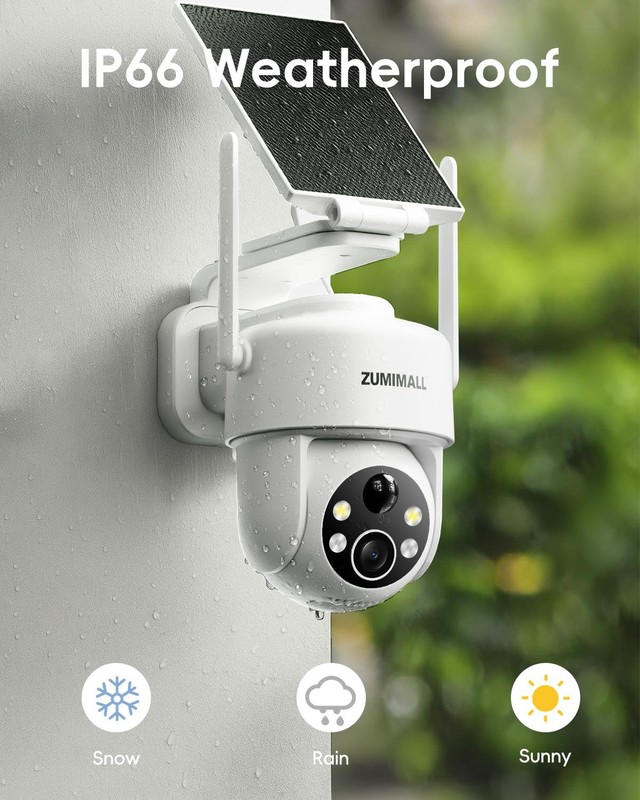 2K Solar Security Cameras Wireless Outdoor, 360° PTZ Camera for Home Security... gallery