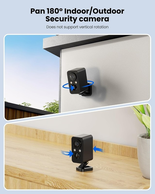 Home Security Camera with 180° Panning & Intelligent Motion Detection Technology gallery