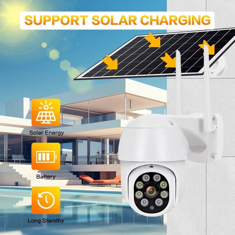 Wifi Solar IP PTZ Camera Outdoor 5MP CCTV Surveillance Security Camera Wireless gallery