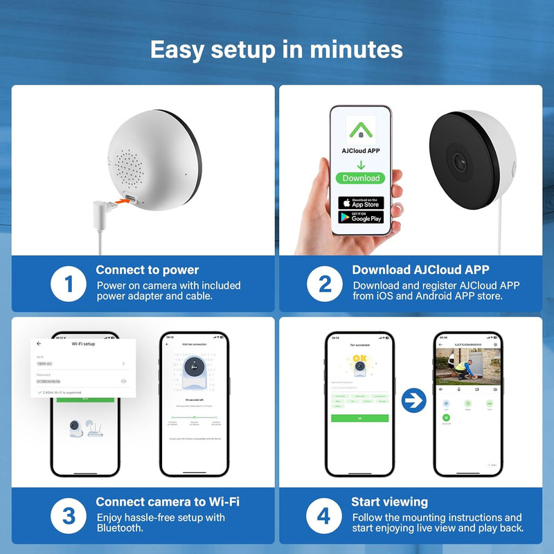 4MP 2.5K Window Camera, 2.4GHz WiFi Indoor Camera for Home Security with Color N gallery
