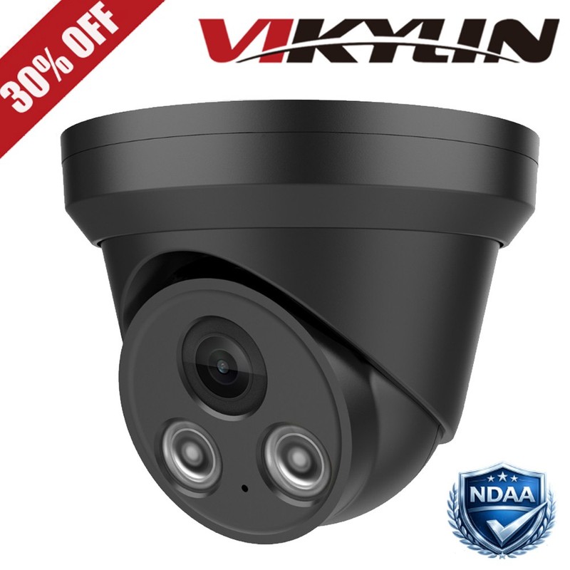 Vikylin Smart 4K 8MP IP Network Camera IR Light POE w/ MIC Outdoor IP67 Black