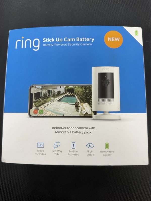 Ring Stick Up Cam Battery HD Security Camera (3rd Gen) with Two-Way Talk SEALED