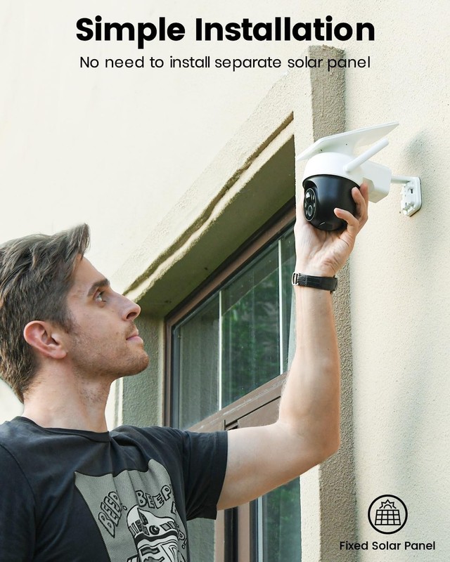 360° Solar-Powered Outdoor Security Camera - Wire-Free & 2K Night Vision gallery
