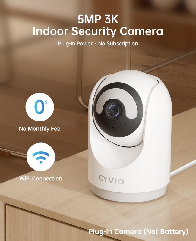 Indoor Security Camera, 5MP Plug-in Wireless WiFi Home Camera with Smart Nigh... gallery