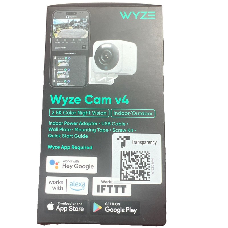 Wyze - Cam V4 2.5k QHD WiFi, Indoor/Outdoor, Wired Security Camera with Color C4 gallery