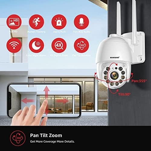 BOAVISION 2K Security Camera Outdoor, Wireless WiFi IP Camera Home Security S... gallery