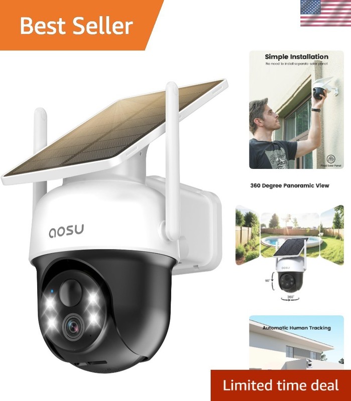 Smart Home-Compatible Solar Security Camera – Two-Way Audio & Weatherproof