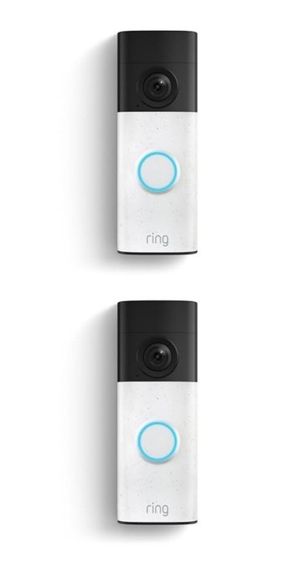 2 Pack Ring - Battery Doorbell (newest model) Retinal 2K with wide-angle gallery