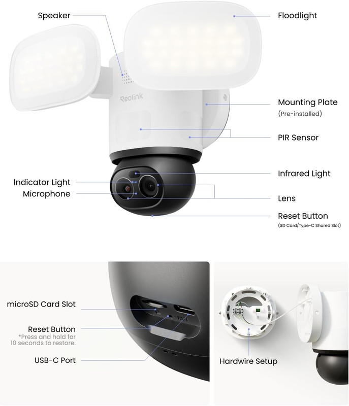 REOLINK Trackflex Floodlight Wifi, 4K Dual-Lens Floodlight Camera, 3000 Lumens, gallery
