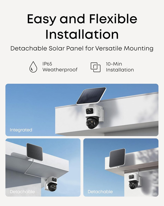 Security cam S4,4K Solar Camera Wireless Outdoor, Triple Lens Bullet-Ptz Cam, 36 gallery