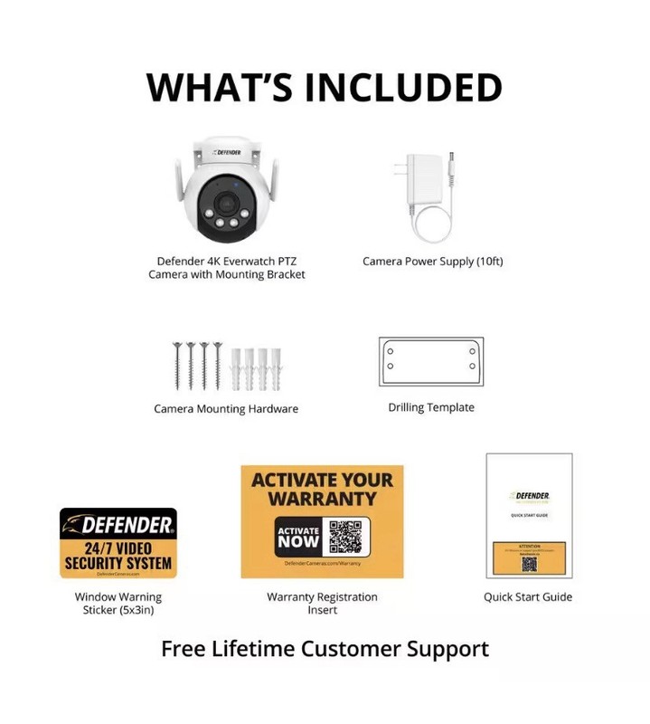 DEFENDER EVERWATCH 4K PTZ 360 AI POWERED SECURITY CAMERA WI-FI **BRAND NEW** gallery
