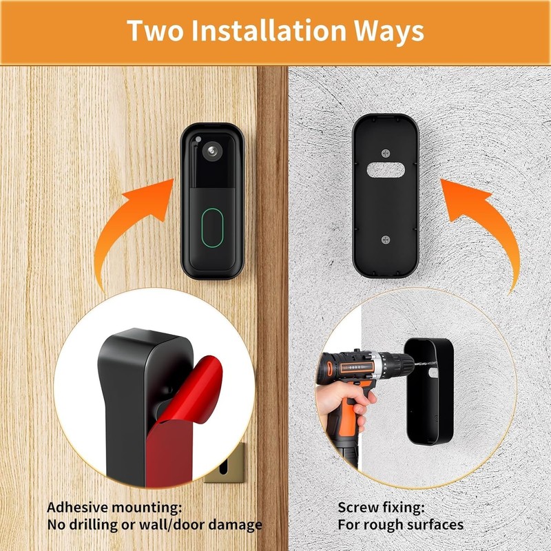 No-Drill Blink Doorbell Mount for All-new Blink Video Doorbell 2nd Gen, Stron... gallery