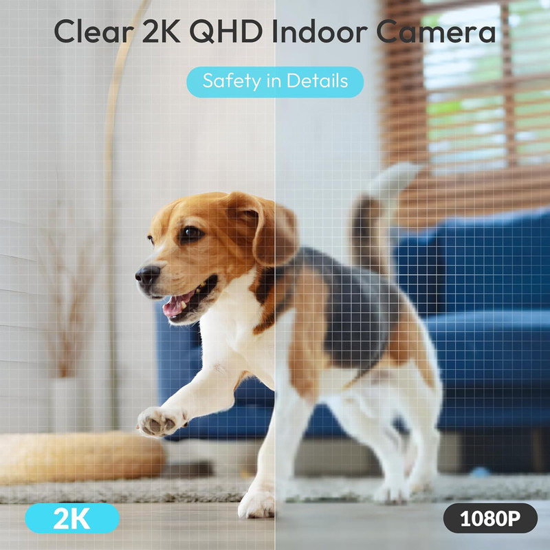 Indoor Camera 5G&2.4G Wifi,2K Security Cameras for Home Security,360°Pan & Tilt, gallery