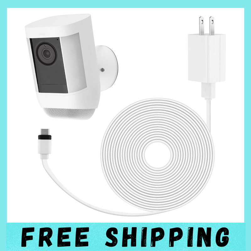 Power Adapter for Ring Spotlight Cam Plus/Pro (Battery), with 25Ft/7.5M Flat Wea