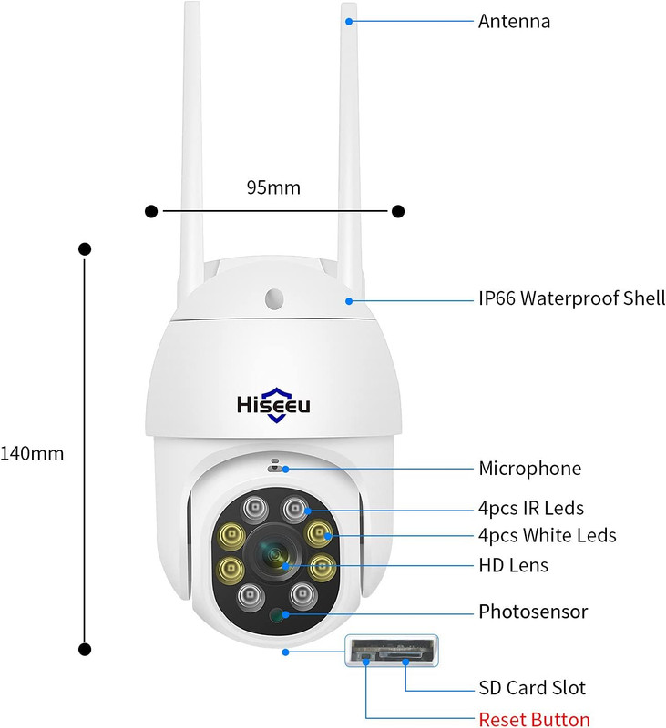 5MP 360° Pan Tilt Camera Wifi Security Camera Outdoor Motion Tracking Floodlight gallery