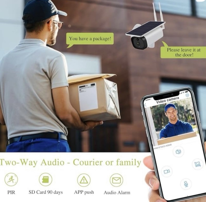 ENSTER Solar-Powered Wireless 1080P Motion Detect 2 Way Audio SMB-1 Outdoor Cam gallery