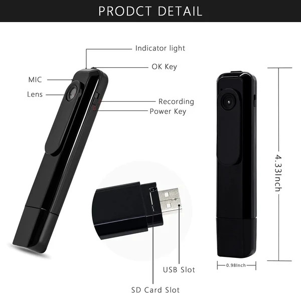 Mini Body Camera HD 1080P Portable Video Recorder Security Pocket Cam USB gallery
