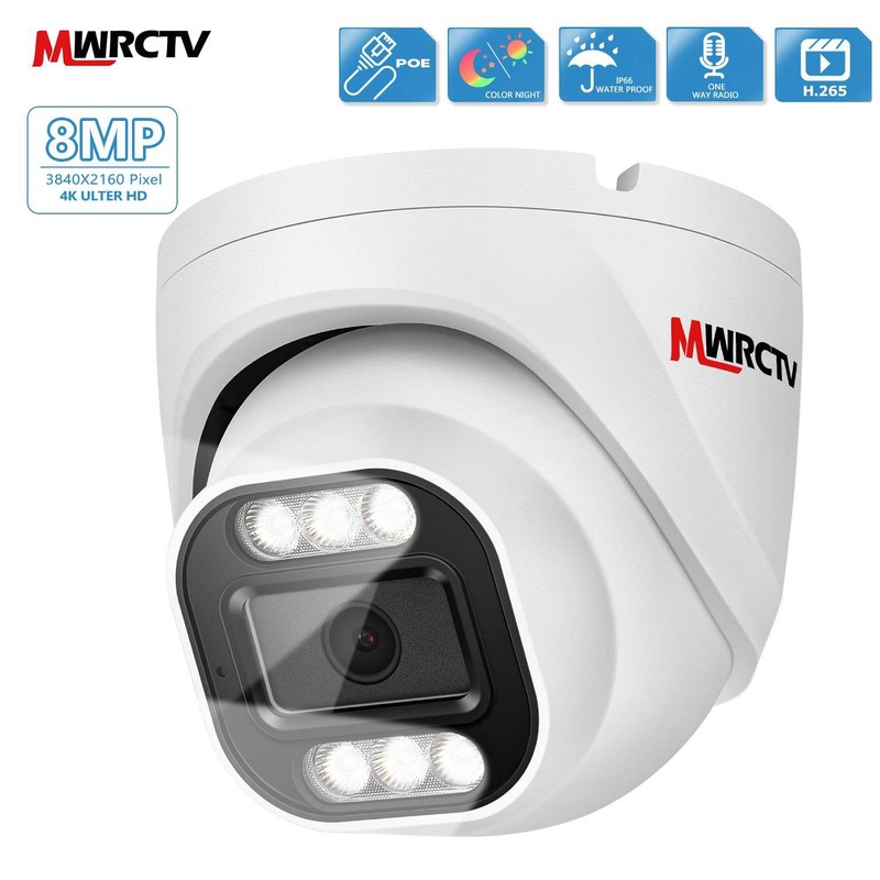 4K POE Security Camera Dual Light Outdoor Camera ColorVu Camera for POE NVR