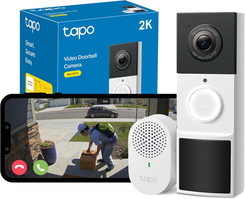 D210 Doorbell Camera Wireless 2K 3MP Ultra-Clear Doorbell Camera Battery Video