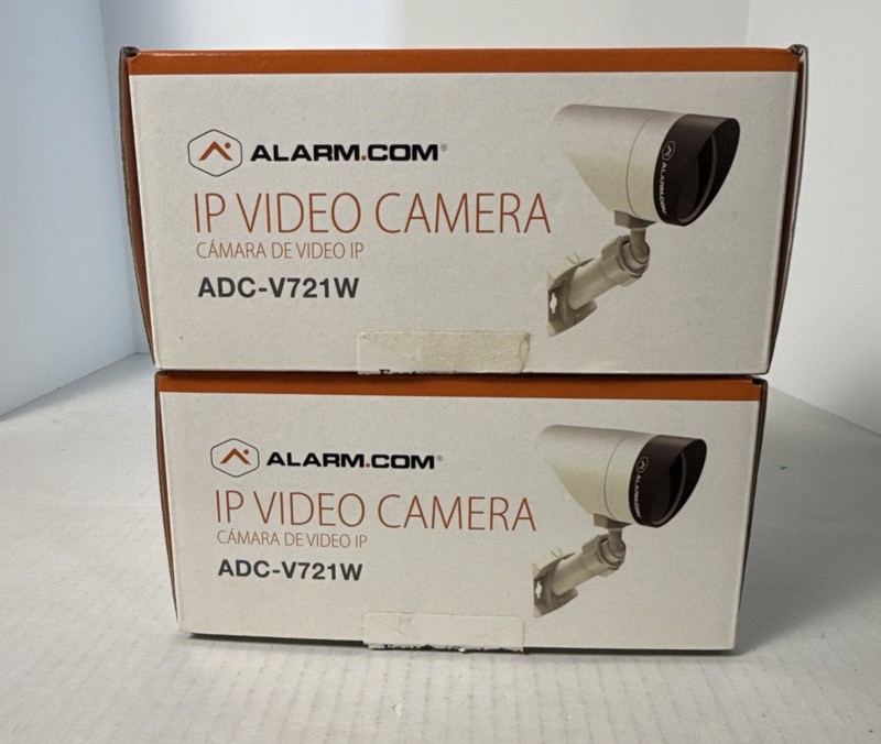 Alarm.com IP Video Camera Bundle - Model: ADC-V721W - LOT OF 2 Untested Read gallery