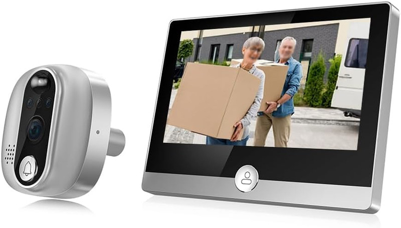 Wifi 1080P Video Doorbell Camera, 2.4Ghz Peephole Camera Door Viewer with 4.3Inc gallery