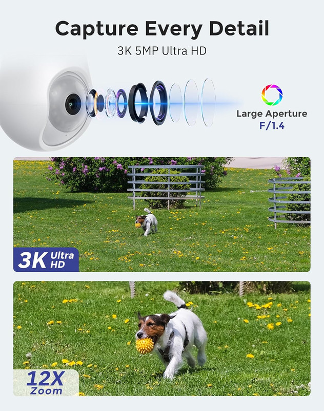 5MP Wireless Light Bulb Security Camera with Night Vision & Motion Detection gallery
