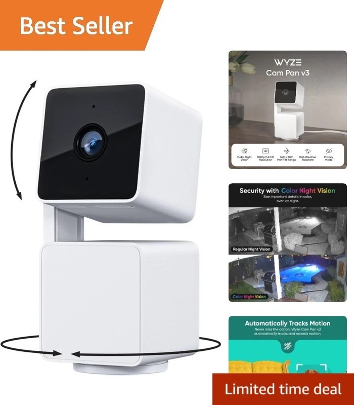 Cam Pan V3: 1080p Smart Security Camera with Color Night Vision & Zoom
